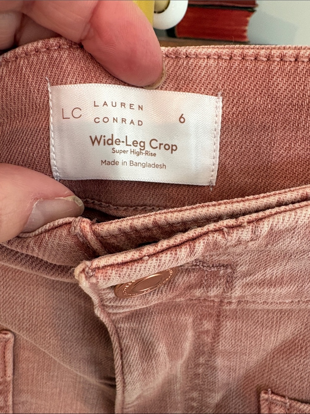 LC Lauren Conrad Dusty Rose Wide-Leg Crop Jeans - Picture 2 of 5